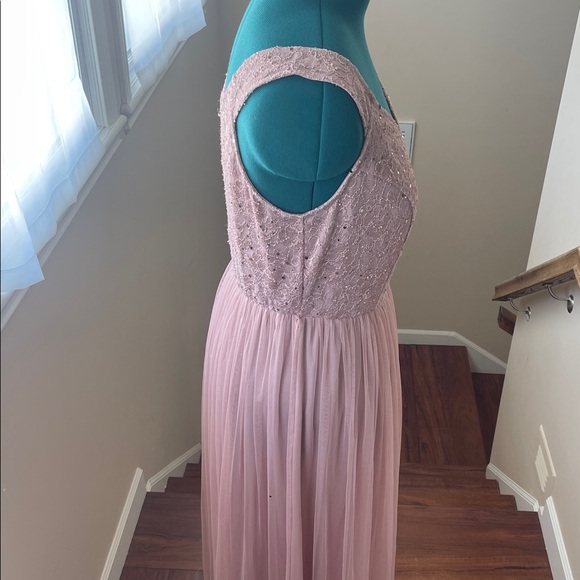 Sleeveless Sequin Lace Maxi Dress in Dusty Rose 16/18 XL - Picture 11 of 13